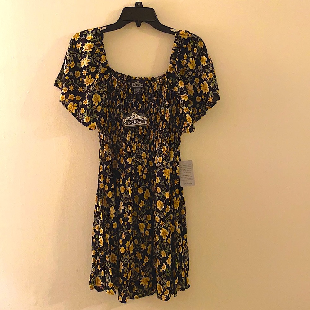 Angie Yellow Flower Dress Size L